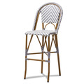 Baxton Studio Ilene Grey and White Bamboo Style Stackable Bistro Bar Stool 150-8991